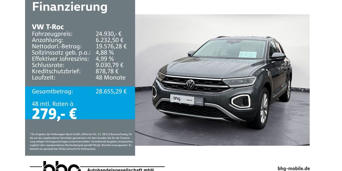 VW T-Roc 38.297 km 24.930 &euro; Metzingen 72555