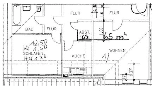 Etagenwohnung Meldorf - 2 Zimmer, 65 m&sup2;, 540&euro; | Angebot:25601188