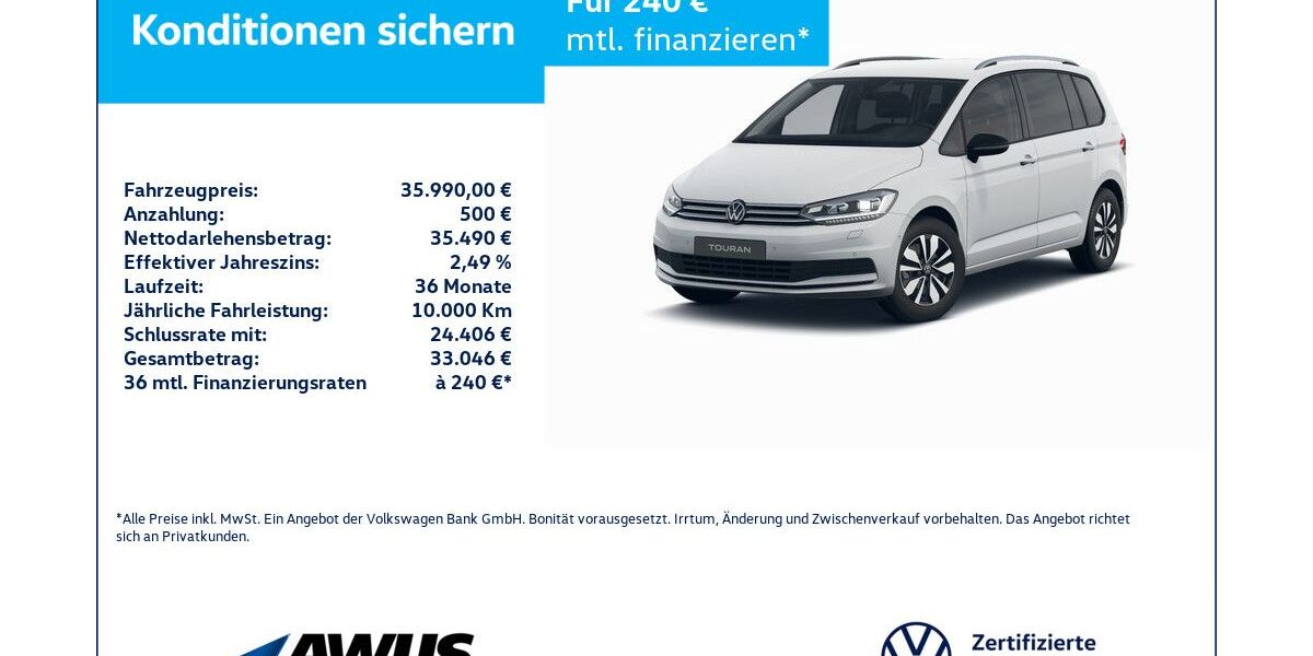 VW Touran 25.985 km 35.990 &euro; Schwerin 19057