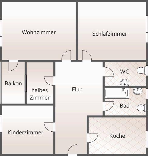 Etagenwohnung Bad Steben - 3.5 Zimmer, 87 m&sup2;, 520&euro; | Angebot:24873590