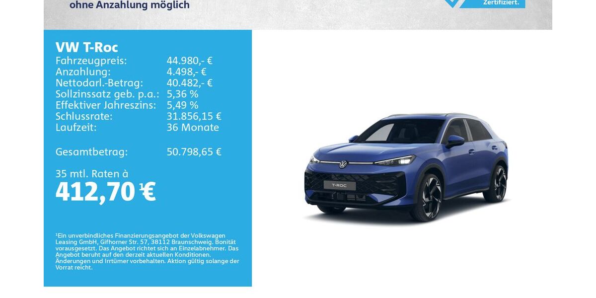 VW T-Roc 5.000 km 44.980 &euro; Kitzingen 97318