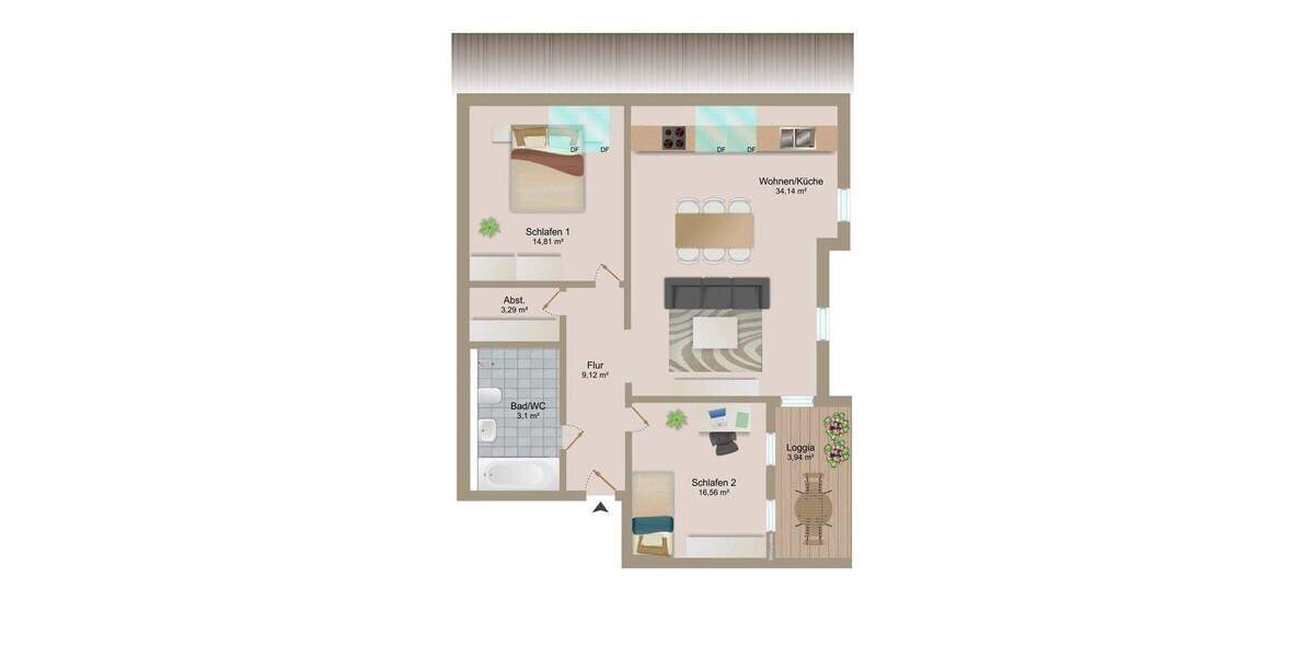 Etagenwohnung Kieselbronn - 3 Zimmer, 90 m&sup2;, 1.270&euro; | Angebot:25760390
