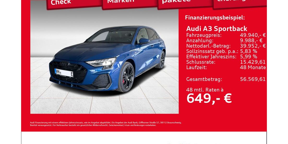 Audi A3 1.890 km 49.940 &euro; Hamburg 22419