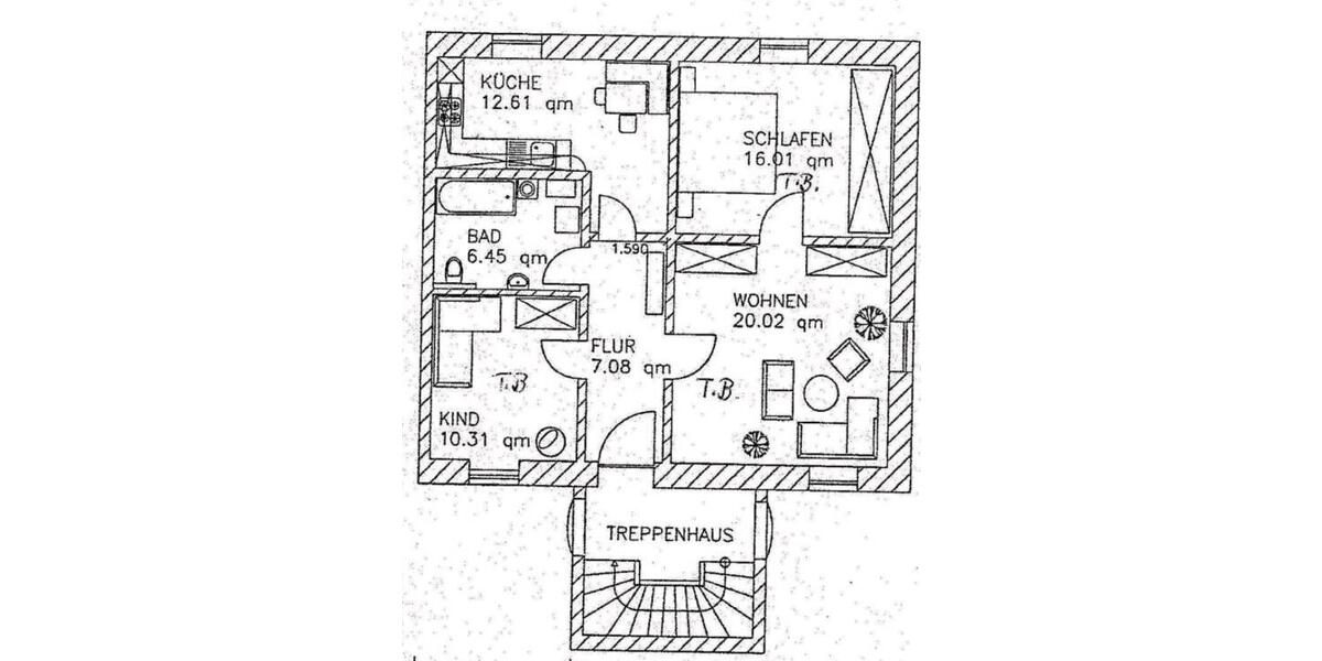 Etagenwohnung Mühldorf am Inn - 3 Zimmer, 73 m&sup2;, 218.000&euro; | Angebot:26927336