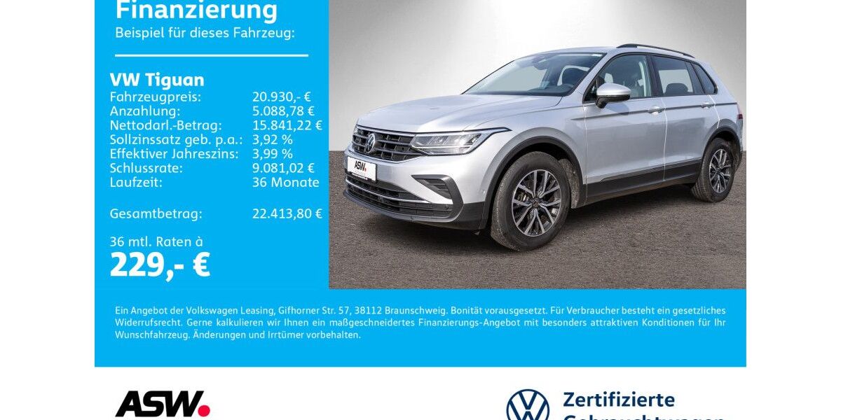 VW Tiguan 113.900 km 20.930 € Sinsheim 74889