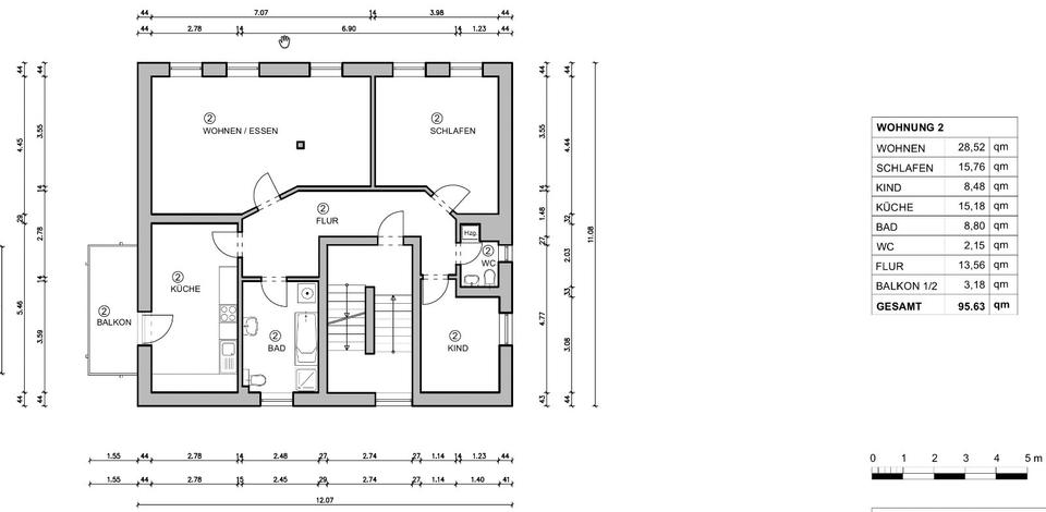 Etagenwohnung Weinböhla - 3.5 Zimmer, 94 m&sup2;, 950&euro; | Angebot:26396291