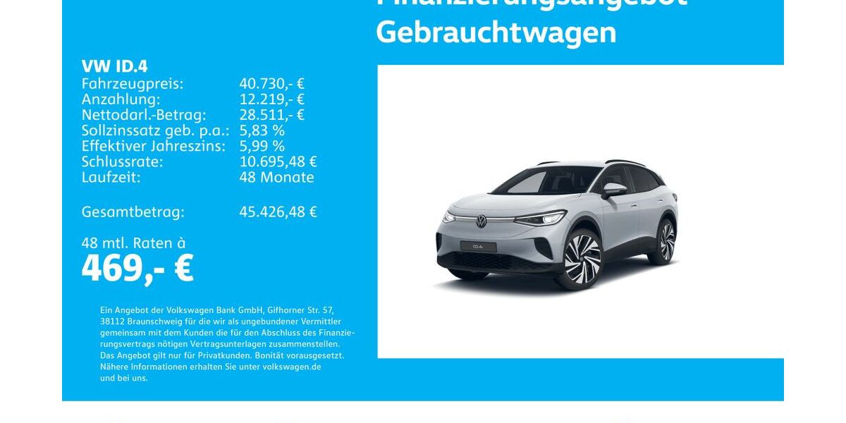 VW ID.4 10.453 km 41.430 &euro; Stuttgart-Feuerbach 70469