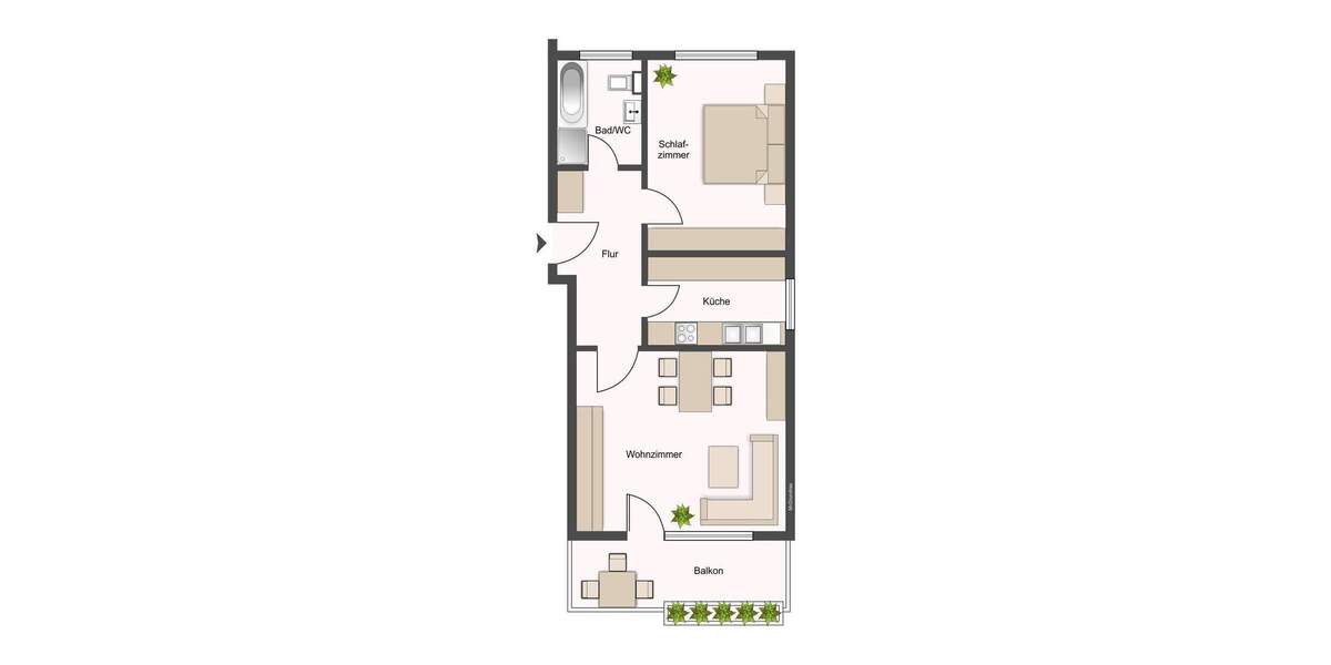 Etagenwohnung Marbach am Neckar Marbach - 2 Zimmer, 65 m&sup2;, 230.000&euro; | Angebot:25374722