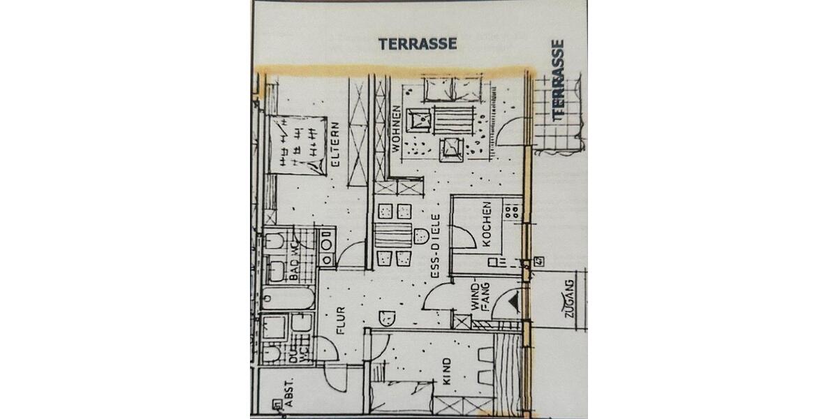 Terrassenwohnung Gerbrunn - 3 Zimmer, 102 m&sup2;, 1.500&euro; | Angebot:26619200