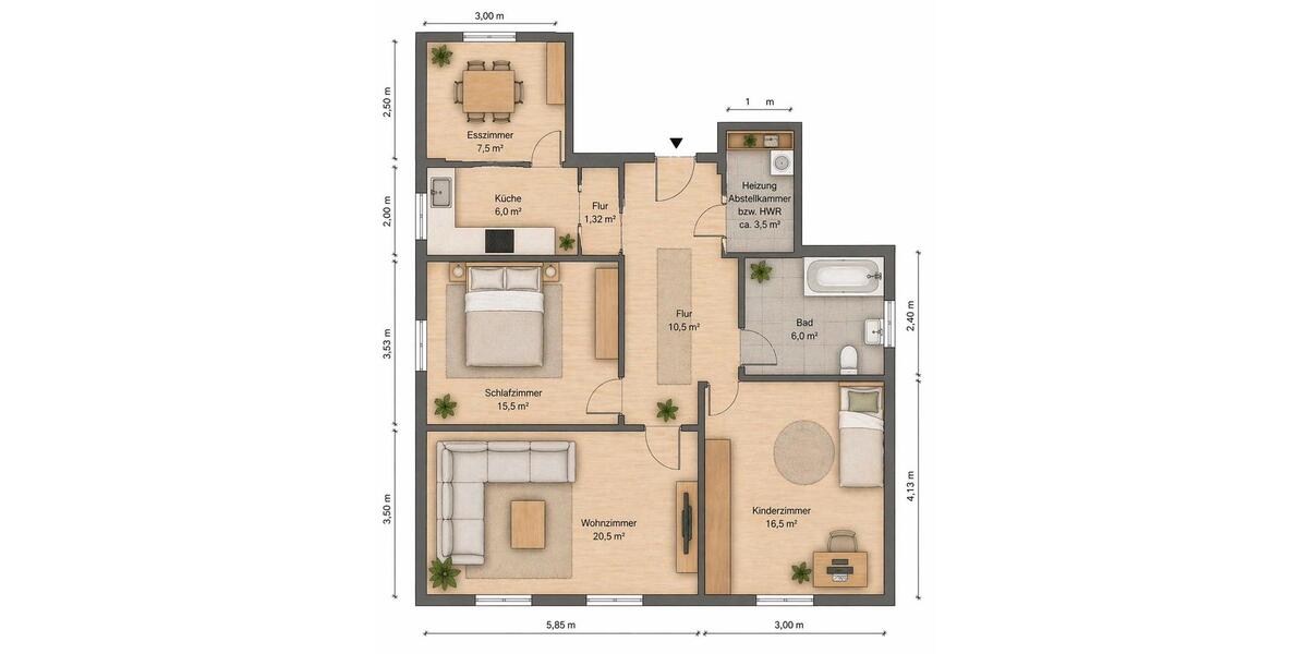 Etagenwohnung Salzgitter Ortschaft Südost - 3.5 Zimmer, 85 m&sup2;, 143.999&euro; | Angebot:26441037