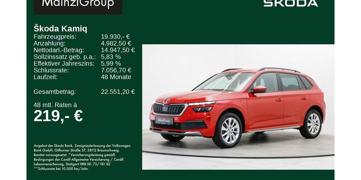 Skoda Kamiq 42.769 km 19.930 &euro; Feldkirchen/Westerham 83620