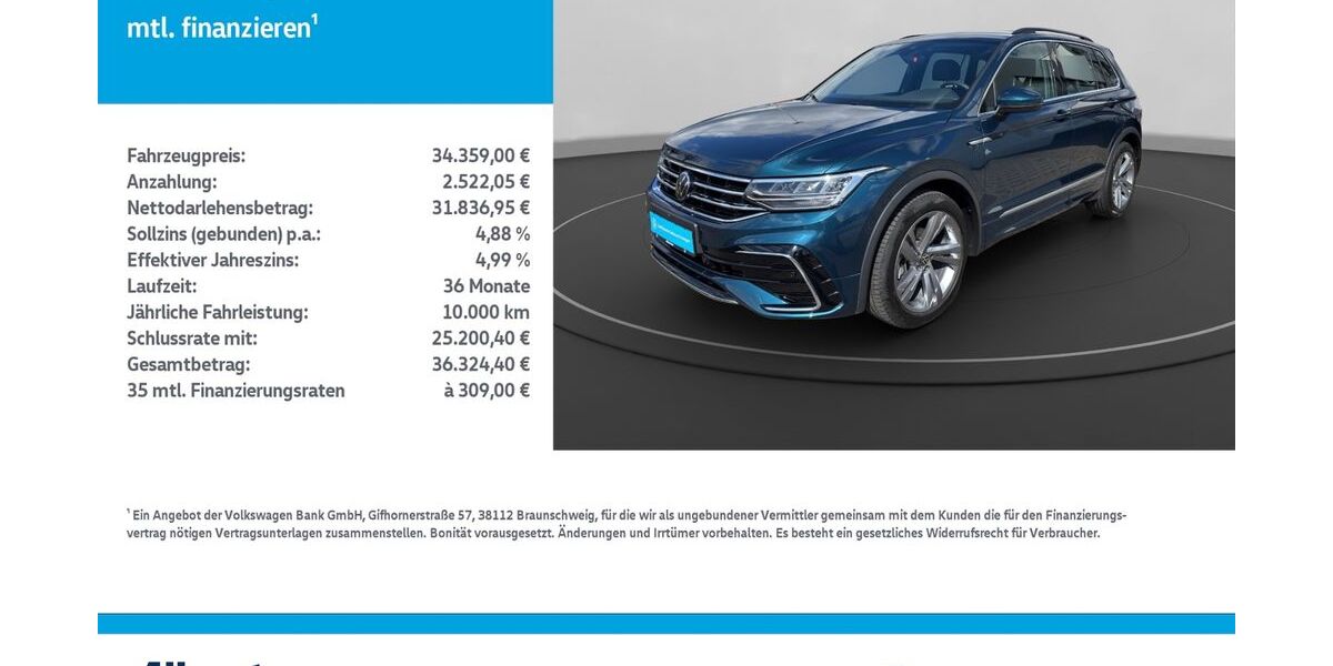 VW Tiguan 43.951 km 34.359 &euro; Leinefelde-Worbis/DE 37327