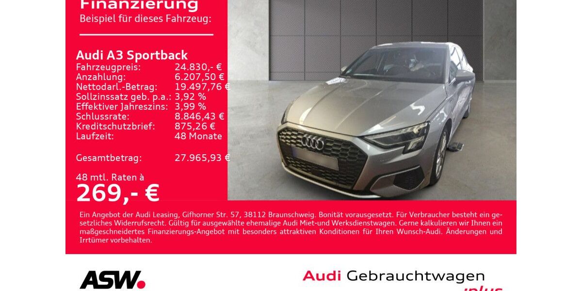Audi A3 91.200 km 24.830 &euro; Heilbronn 74074
