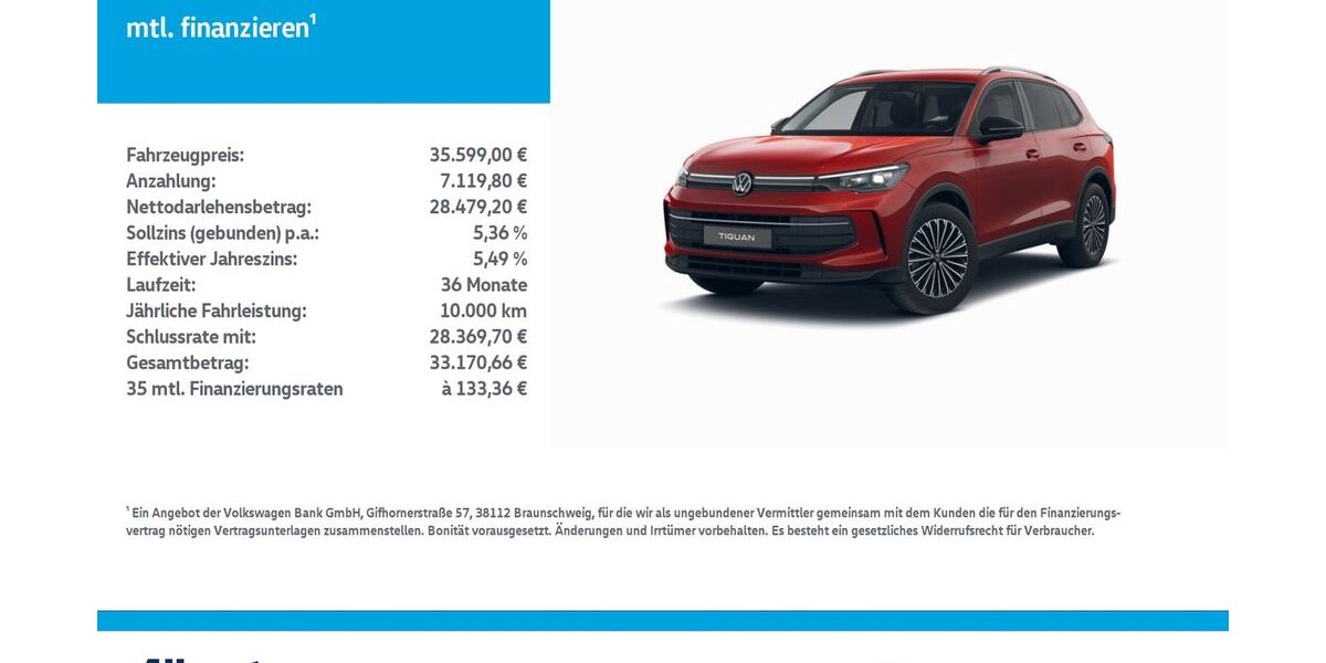 VW Tiguan 25.102 km 35.599 &euro; Mühlhausen/Thüringen 99974