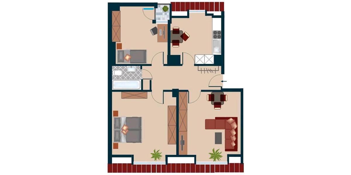 Dachgeschoßwohnung Nürnberg Kleinweidenmühle - 3 Zimmer, 68 m&sup2;, 315.000&euro; | Angebot:27131802