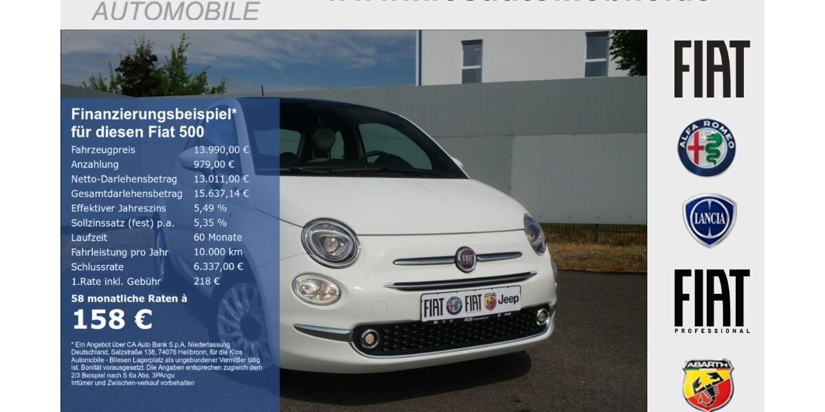 Fiat 500 29.538 km 13.990 &euro; Marpingen 66646