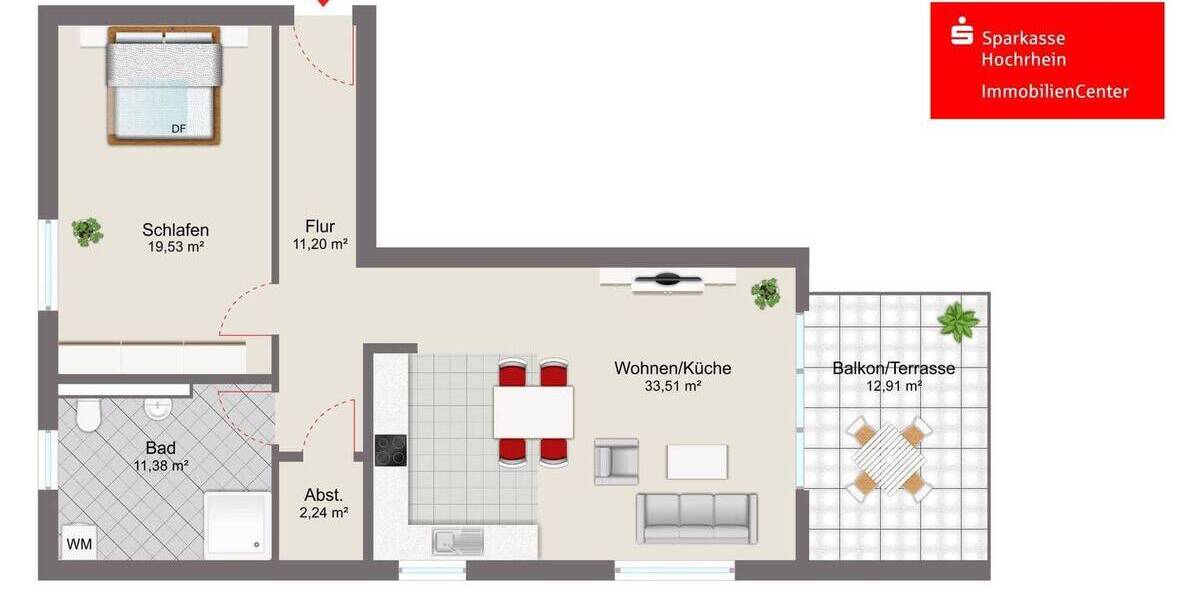 Etagenwohnung Albbruck - 2 Zimmer, 79 m&sup2;, 375.000&euro; | Angebot:26117578