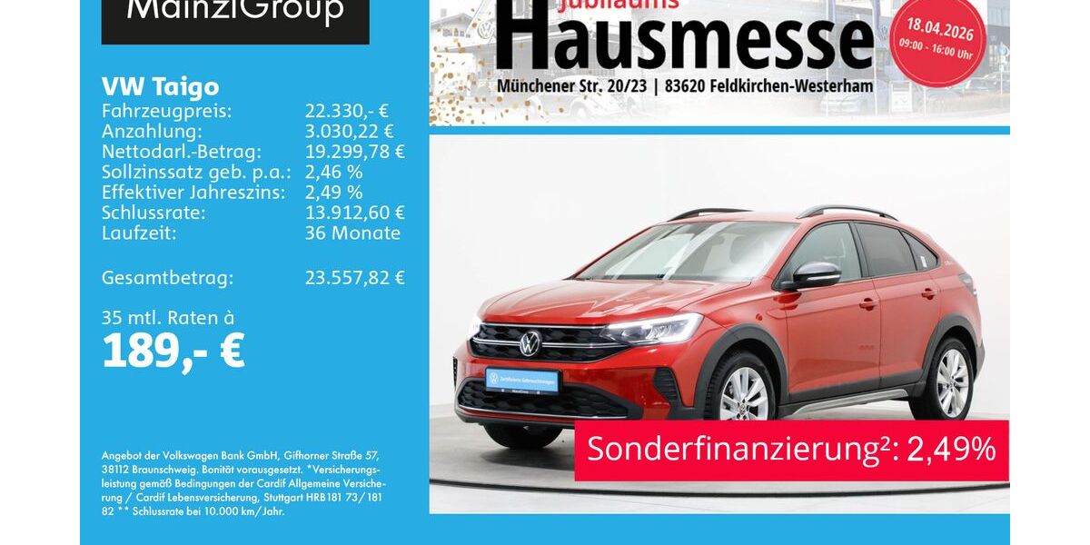 VW Taigo 22.900 km 22.330 &euro; Feldkirchen/Westerham 83620