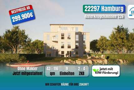 Wohnung Hamburg Alsterdorf - 2 Zimmer, 329.900&euro; | Angebot:24991571