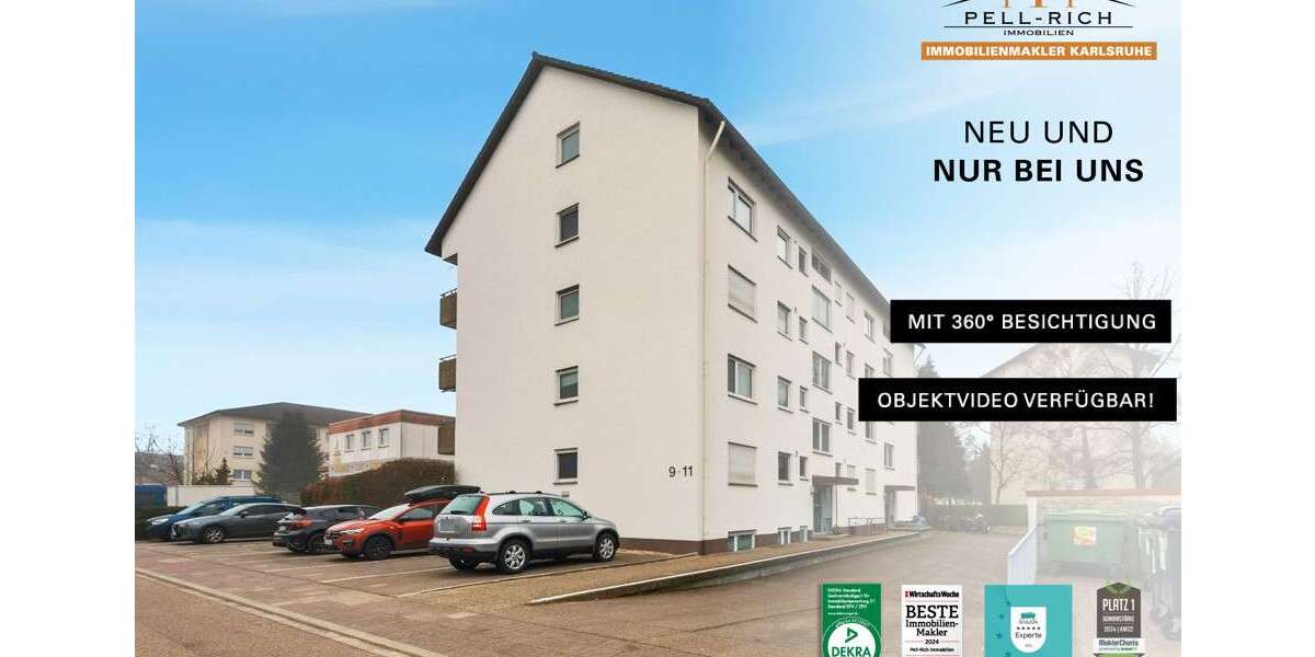Etagenwohnung Stutensee - 3 Zimmer, 79 m&sup2;, 229.000&euro; | Angebot:24818177