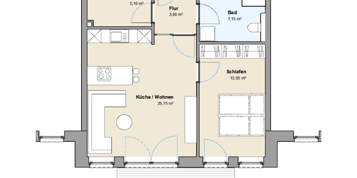 Etagenwohnung Boizenburg/Elbe Elbe - 2 Zimmer, 57 m&sup2;, 740&euro; | Angebot:26652849