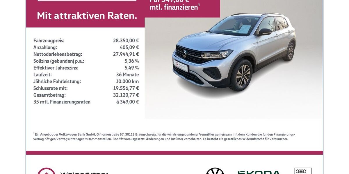 VW T-Cross 1.850 km 28.350 &euro; Miesbach 83714