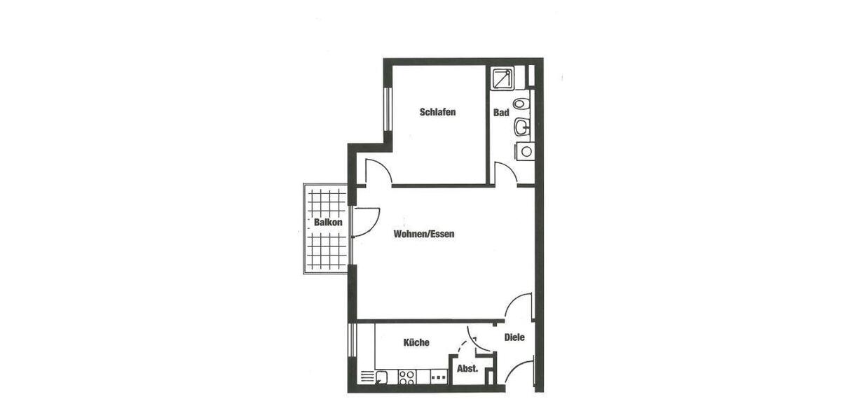 Etagenwohnung Saarbrücken West - 2 Zimmer, 60 m&sup2;, 470&euro; | Angebot:26425778