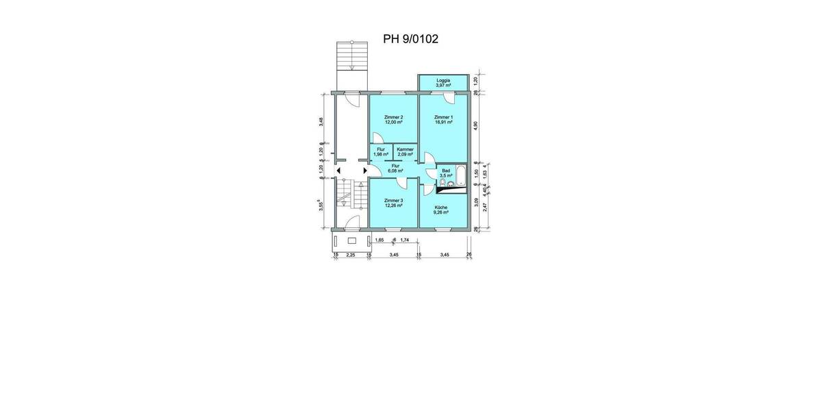 Etagenwohnung Walddrehna Walddrehna - 3 Zimmer, 66 m&sup2;, 396&euro; | Angebot:26876799
