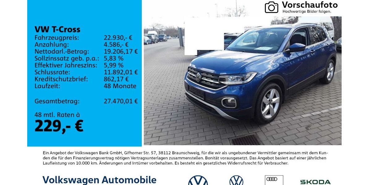 VW T-Cross 31.026 km 22.930 &euro; Leipzig 04277