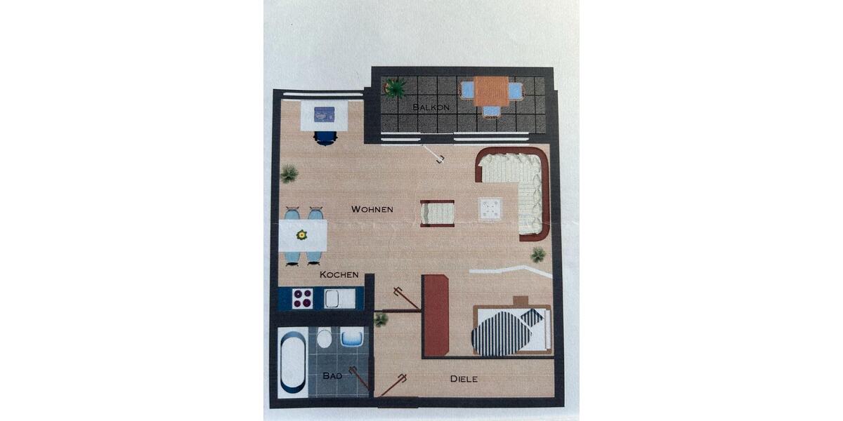 Etagenwohnung Münster Mitte-Süd - 1 Zimmer, 45 m&sup2;, 169.000&euro; | Angebot:27295107