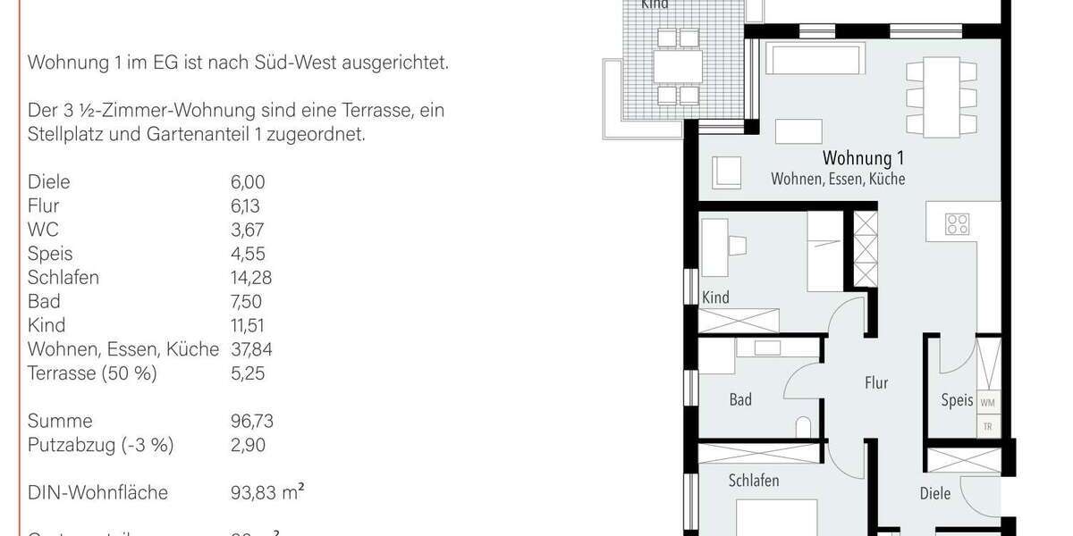 Etagenwohnung Böbingen - 3.5 Zimmer, 94 m&sup2;, 379.000&euro; | Angebot:26854227