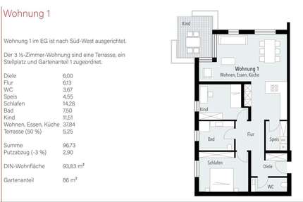 Wohnung Böbingen - 3.5 Zimmer, 94 m&sup2;, 379.000&euro; | Angebot:26854227
