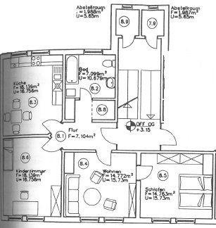 Etagenwohnung Rastenberg - 3 Zimmer, 80 m&sup2;, 625&euro; | Angebot:22909002