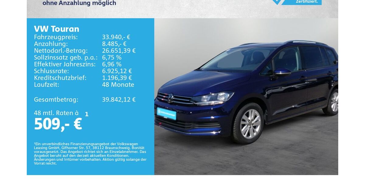 VW Touran 25.990 km 32.870 &euro; Kreuzwertheim 97892