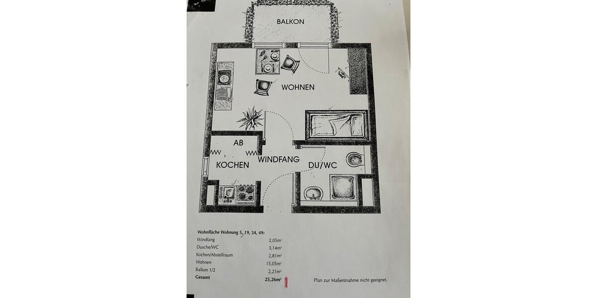 Erdgeschoßwohnung Heilsbronn - 1 Zimmer, 26 m&sup2;, 520&euro; | Angebot:26277335