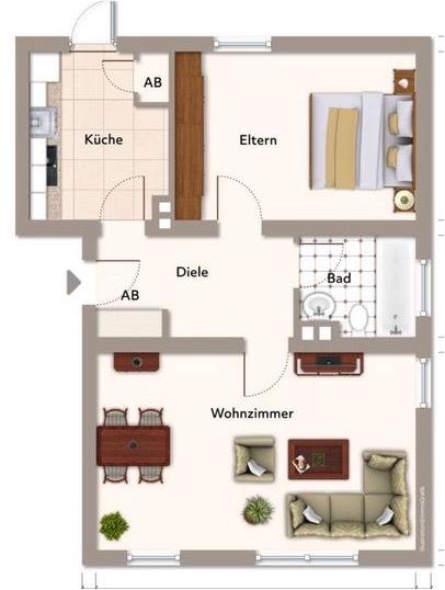 Erdgeschoßwohnung Nordhorn - 2 Zimmer, 66 m&sup2;, 750&euro; | Angebot:26406956