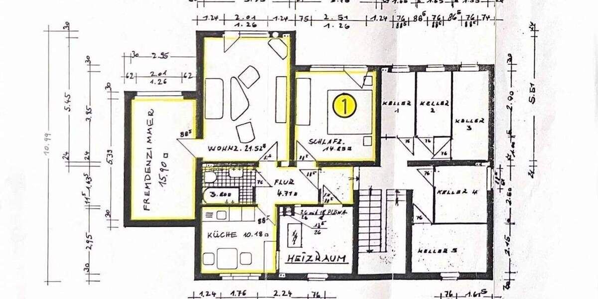 Etagenwohnung Wächtersbach - 3 Zimmer, 72 m&sup2;, 189.000&euro; | Angebot:25704441