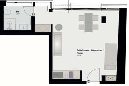 Wohnung zum Mieten in Aachen 544 € 32 m² 2 zimmer