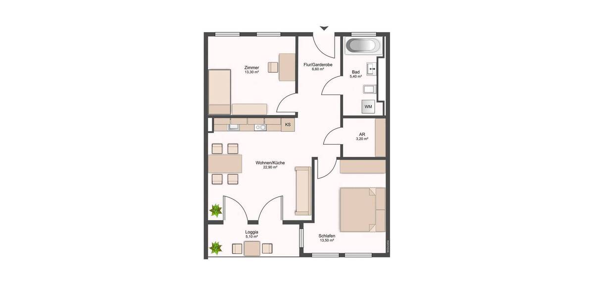 Etagenwohnung Dresden Johannstadt-Nord - 3 Zimmer, 67 m&sup2;, 970&euro; | Angebot:26359236