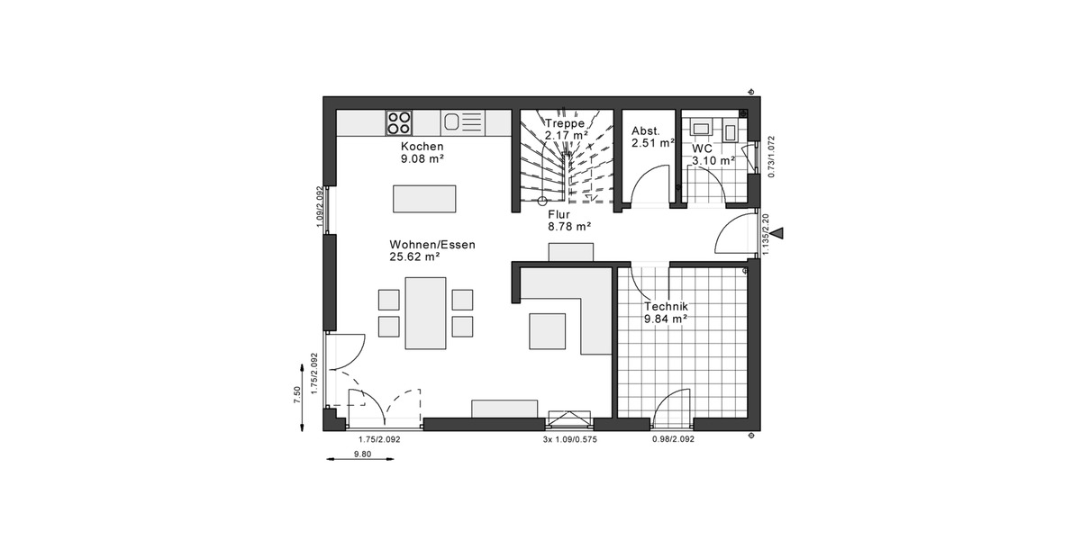 Einfamilienhaus Herford Diebrock - 3 Zimmer, 120 m&sup2;, 1.750&euro; | Angebot:26396041