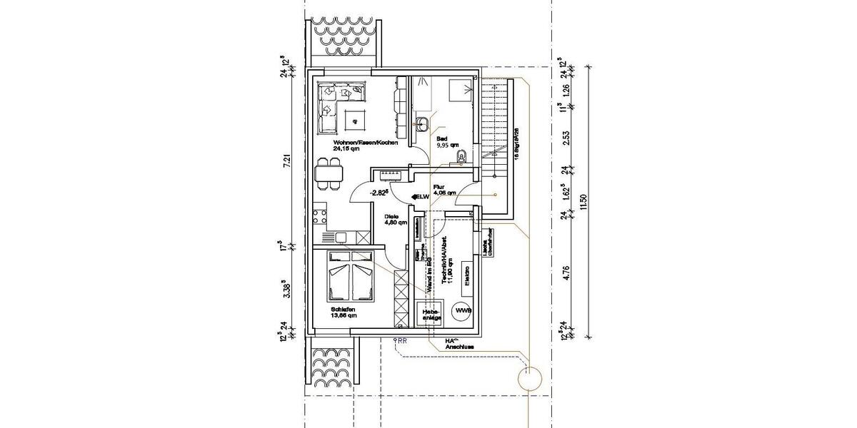 Etagenwohnung Waghäusel - 1 Zimmer, 57 m&sup2;, 900&euro; | Angebot:25407140
