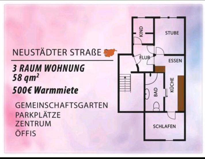 Dachgeschoßwohnung Unterwellenborn Goßwitz - 3 Zimmer, 500&euro; | Angebot:21290104