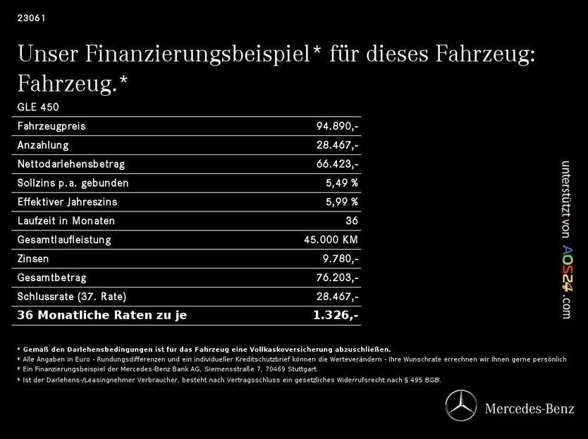 Mercedes-Benz GLE 450 3.000 km 94.890 € Regensburg 93053