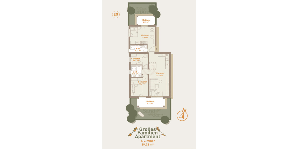 Etagenwohnung Werneuchen - 4 Zimmer, 89 m&sup2;, 450.000&euro; | Angebot:25714621