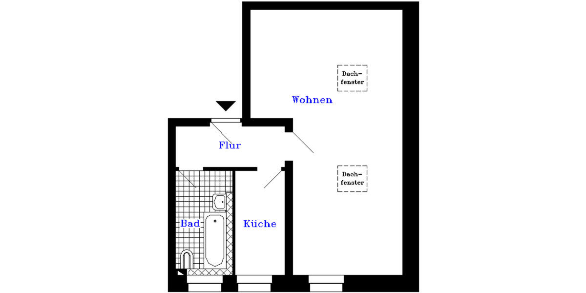 Dachgeschoßwohnung Rathenow - 1 Zimmer, 35 m&sup2;, 263&euro; | Angebot:25541080