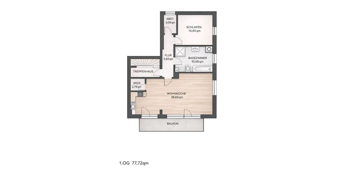 Etagenwohnung Piding - 2 Zimmer, 78 m&sup2;, 995&euro; | Angebot:25271547