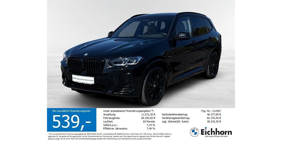BMW X3 14.950 km 58.250 &euro; Miltenberg 63897