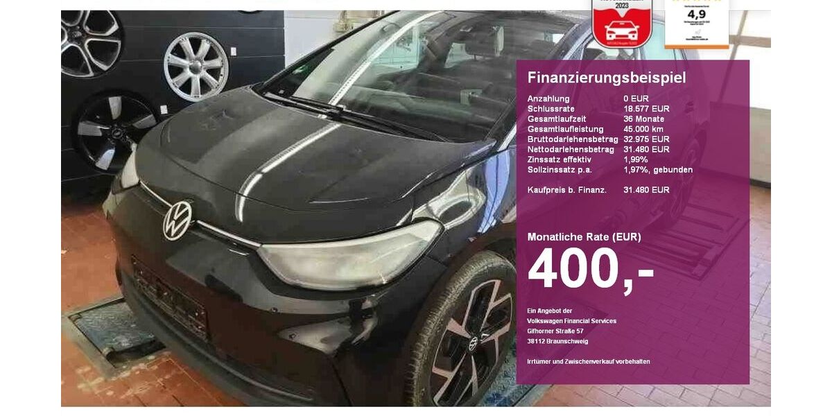 VW ID.3 26.200 km 31.480 &euro; Albbruck 79774