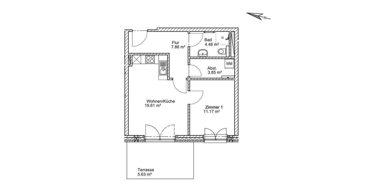 Etagenwohnung Bad Bevensen Klein Bünstorf - 2 Zimmer, 52 m&sup2;, 540&euro; | Angebot:25566857