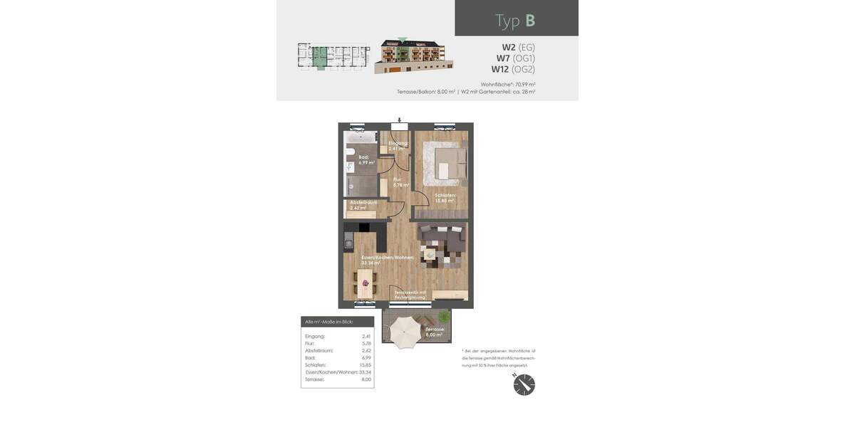 Etagenwohnung Beilngries Leising - 2 Zimmer, 71 m&sup2;, 398.500&euro; | Angebot:25740814